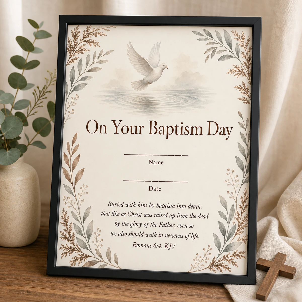 On Your Baptism Day — Personalised Framed Keepsake