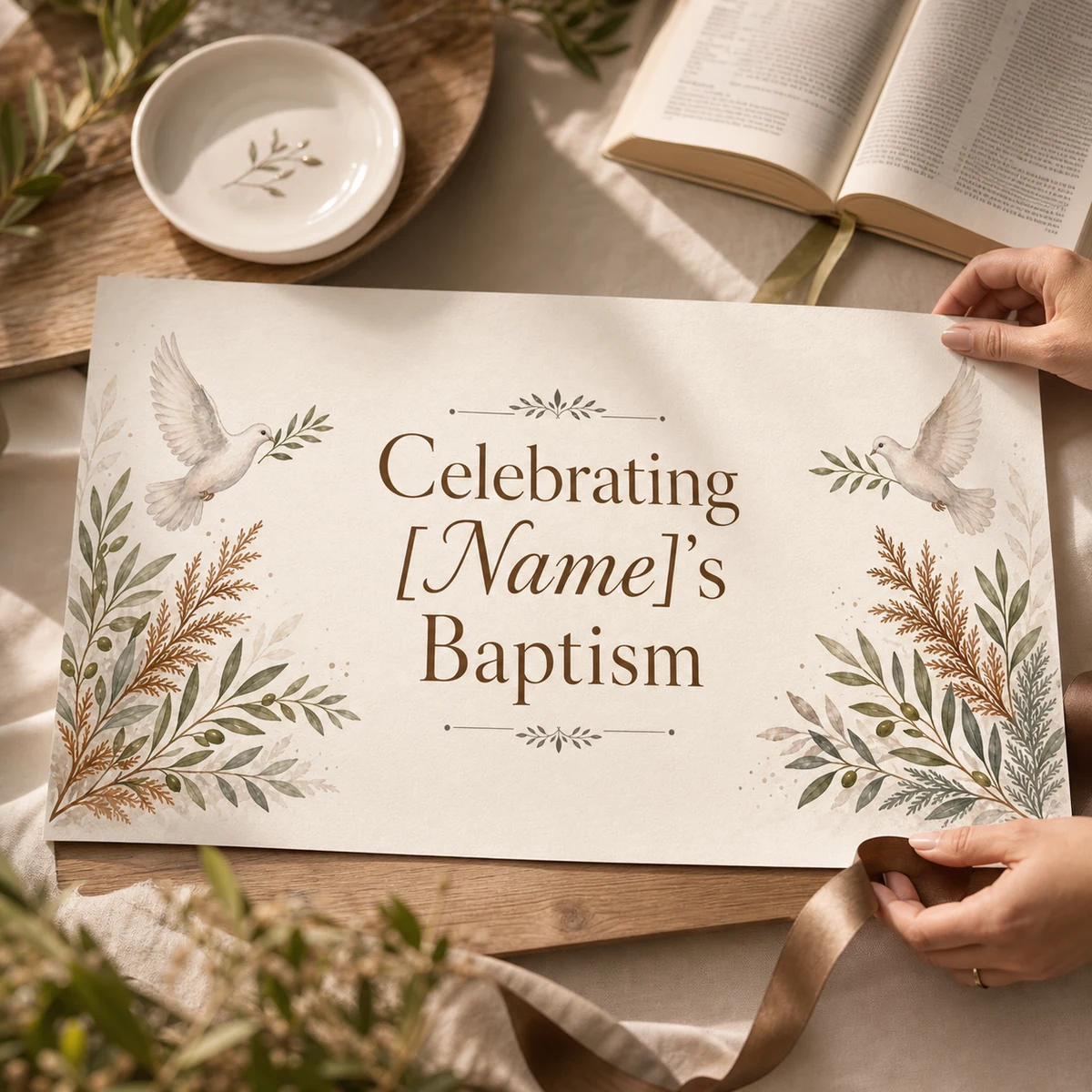 Celebrating [Name]'s Baptism Banner