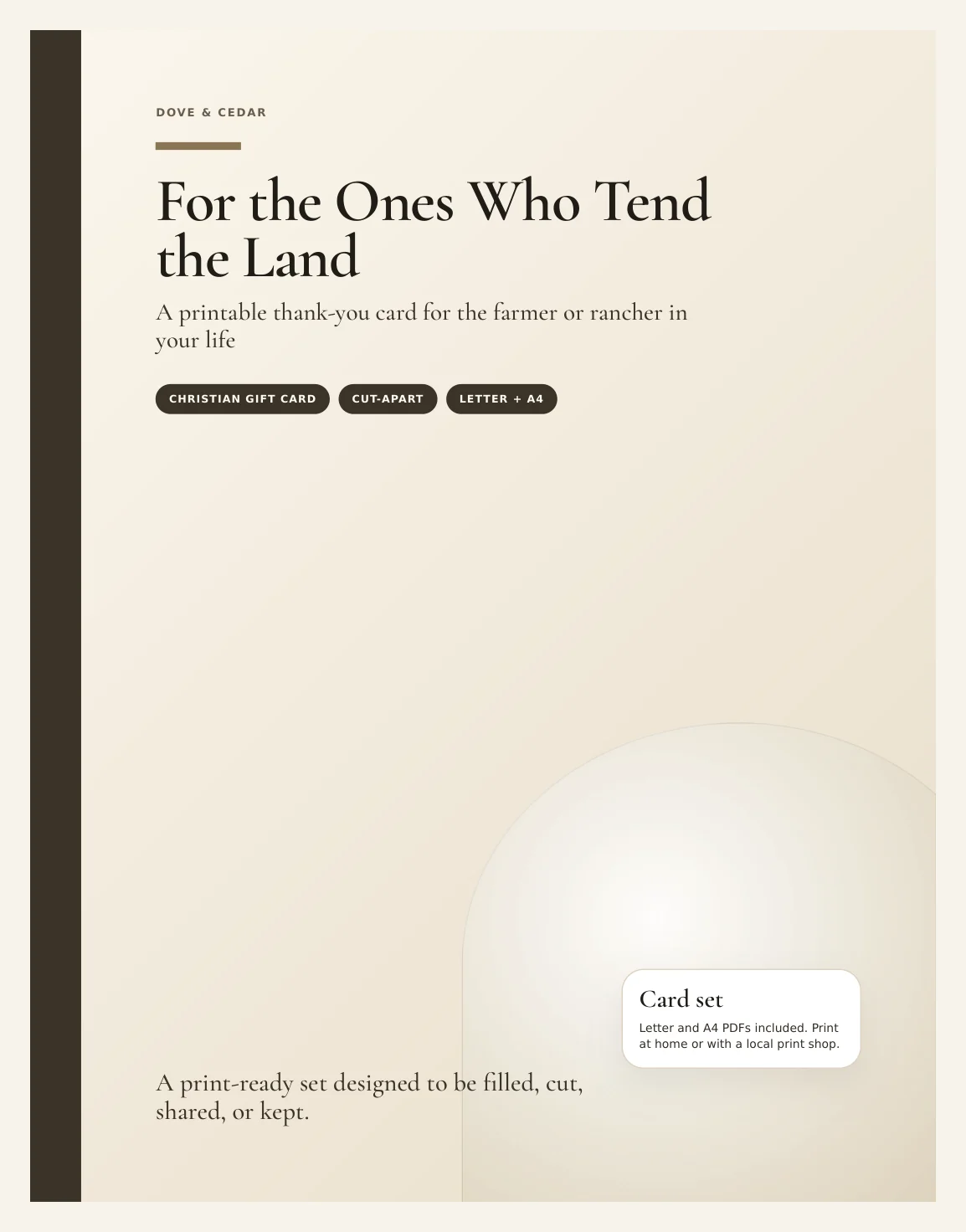 For the Ones Who Tend the Land — Preview page 1
