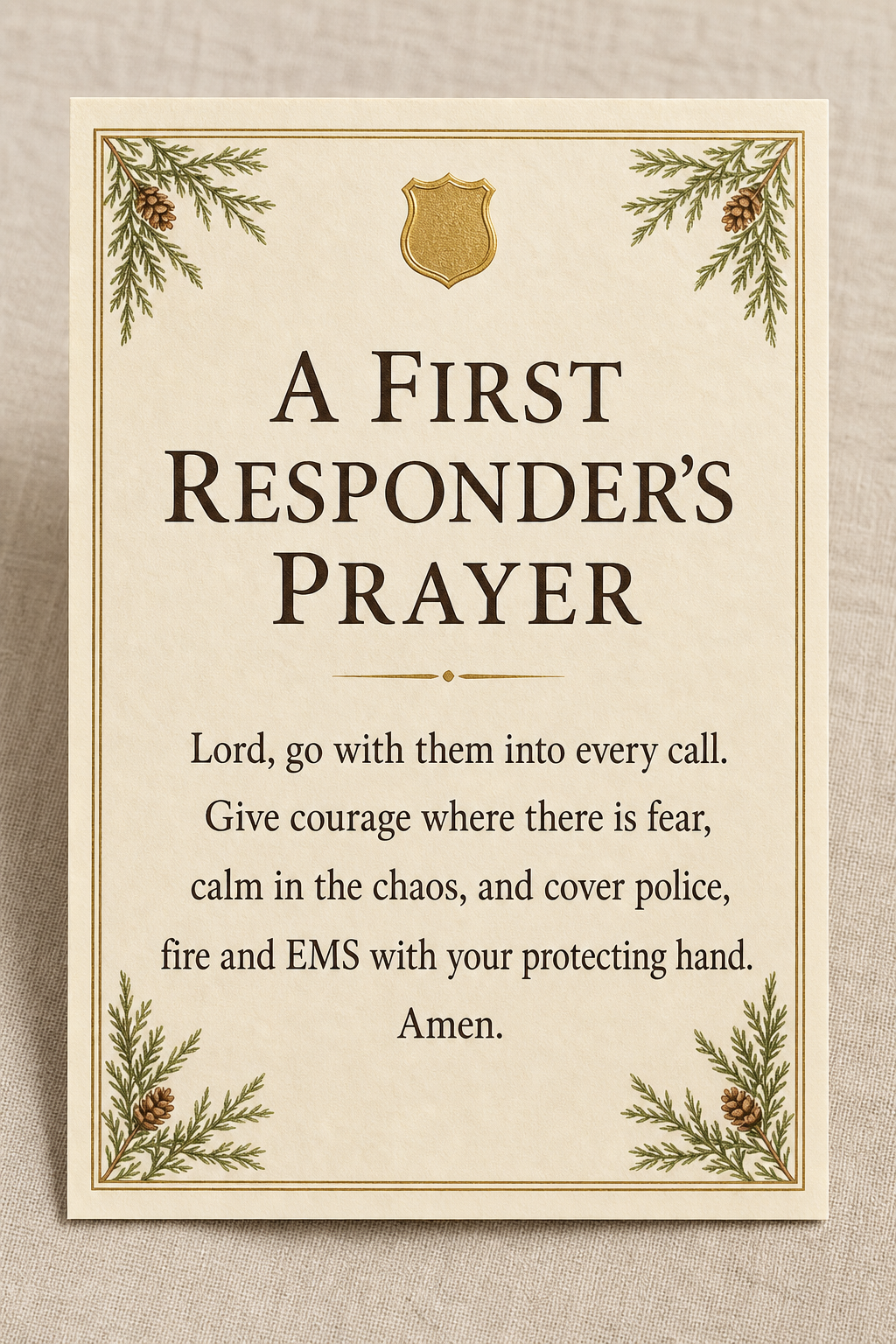 A First Responder's Prayer