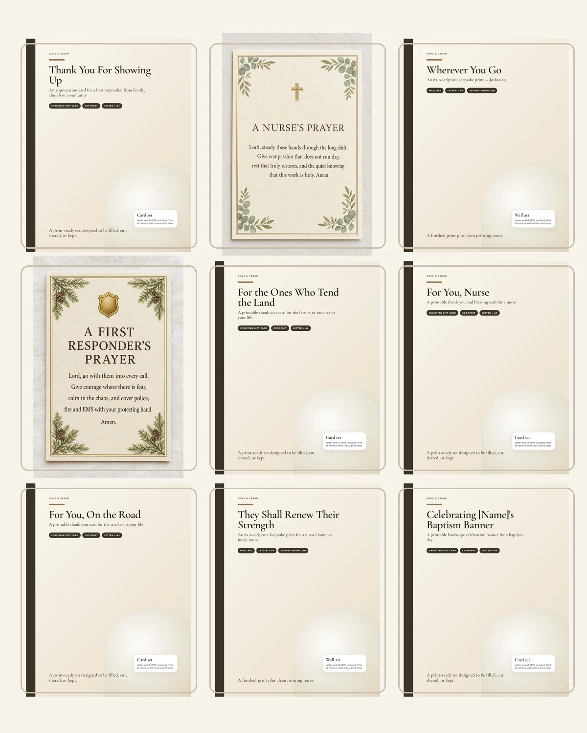 Dove & Cedar Personalised Gift Creator Collection — 15 Templates — Personalised Gift Creator Collection Actual Buyer Contents