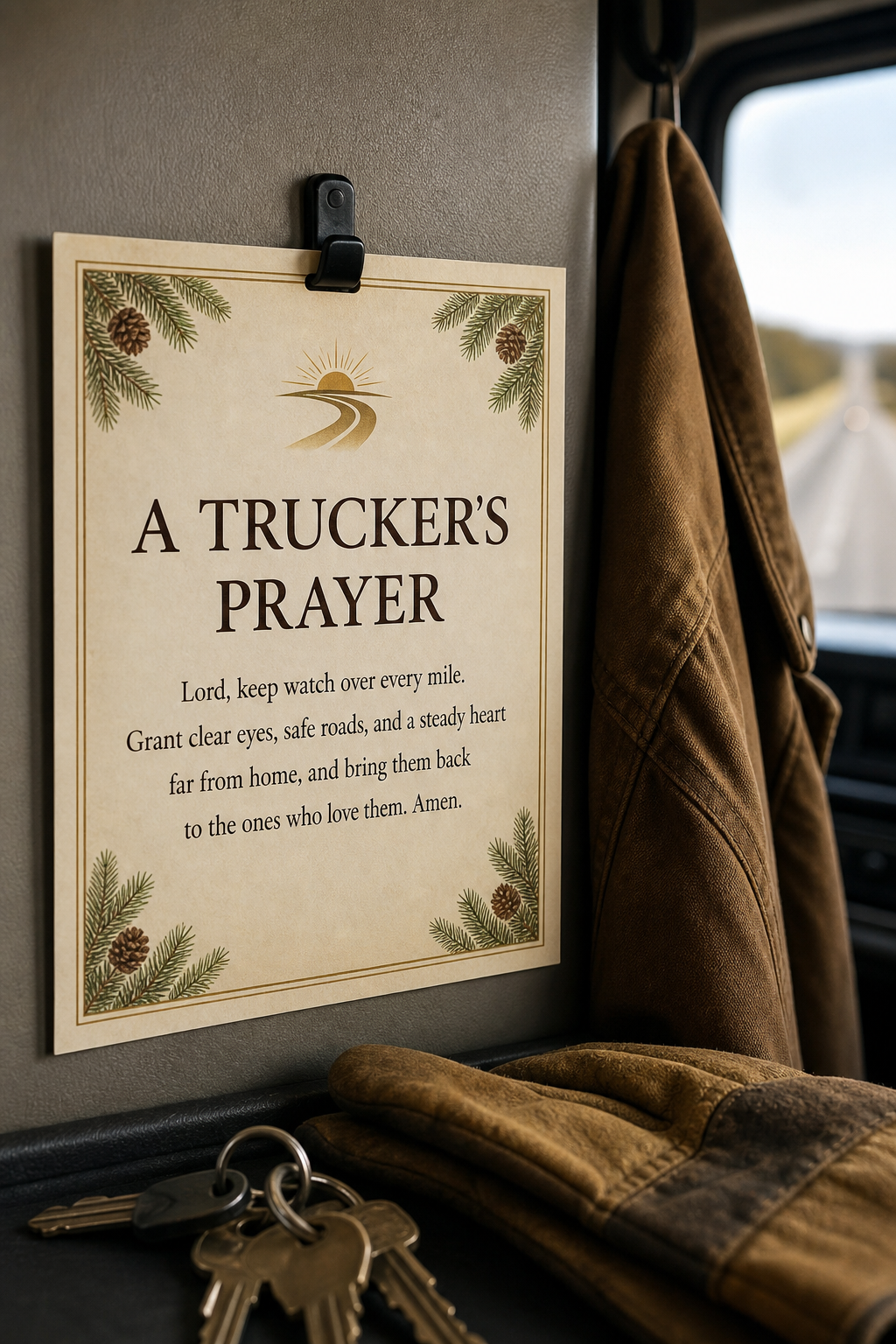 A Trucker's Prayer — Card in use