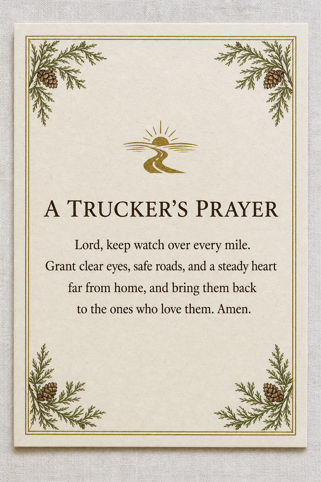 A Trucker's Prayer — Prayer close-up